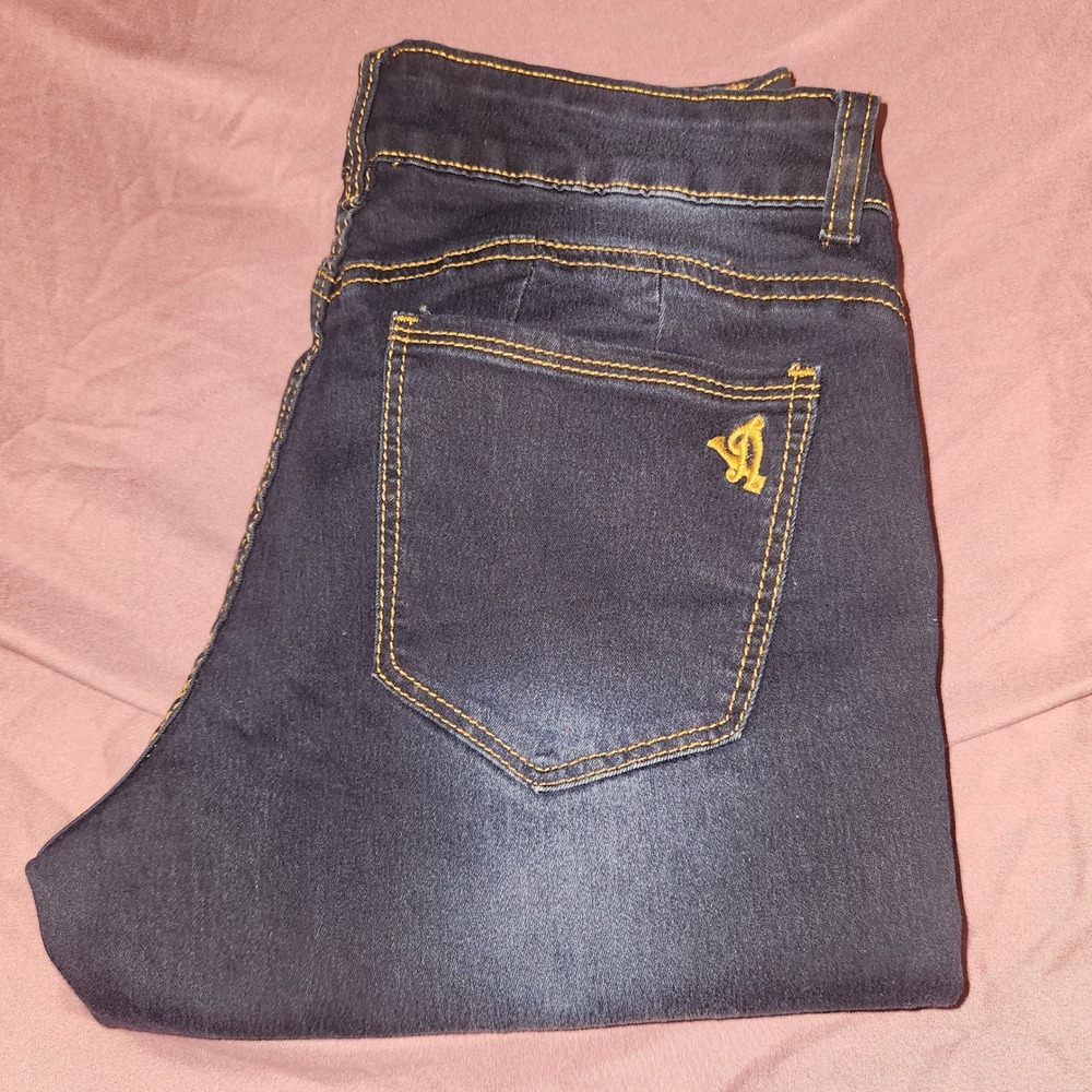 VIP Jeans Womens Dark Wash Skinny Denim Stretch Pants Size 7/8 Style 2-9449BK